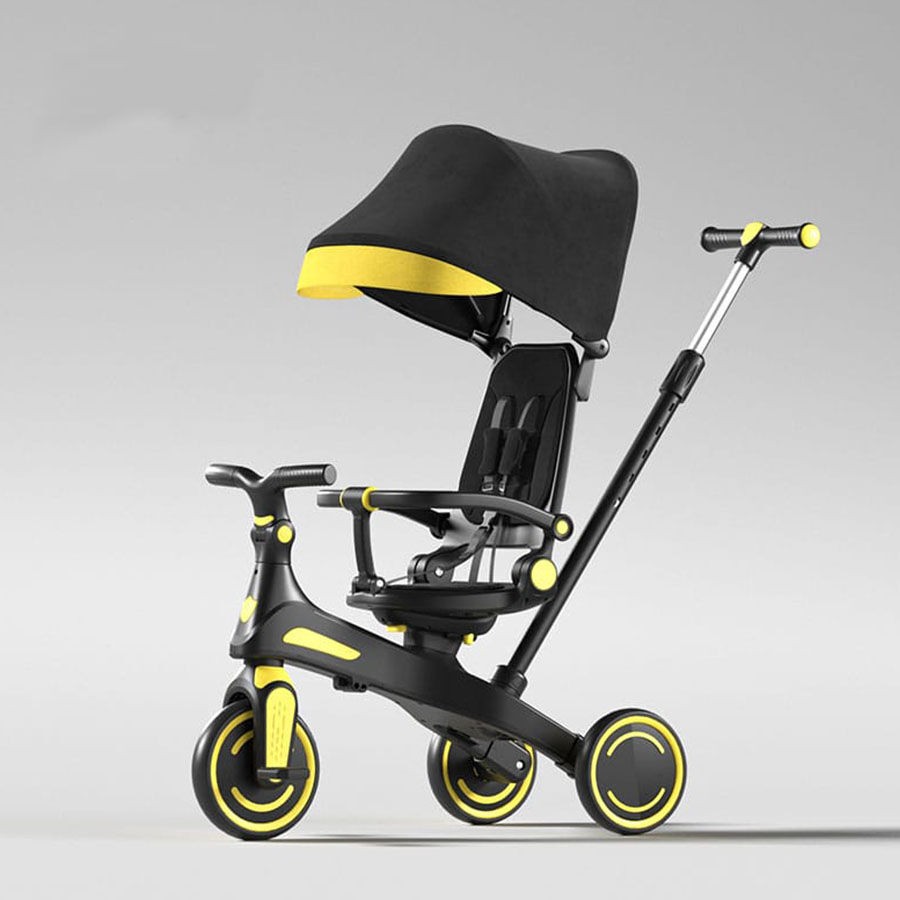 Eurobajk Tricikl za decu Model 1 i balans bicikl 9u1, Crni