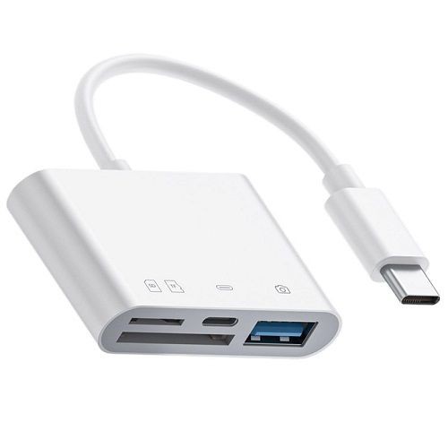 KETTZ Čitač kartica 4 u 1, USB Tip C, 3.0, Beli