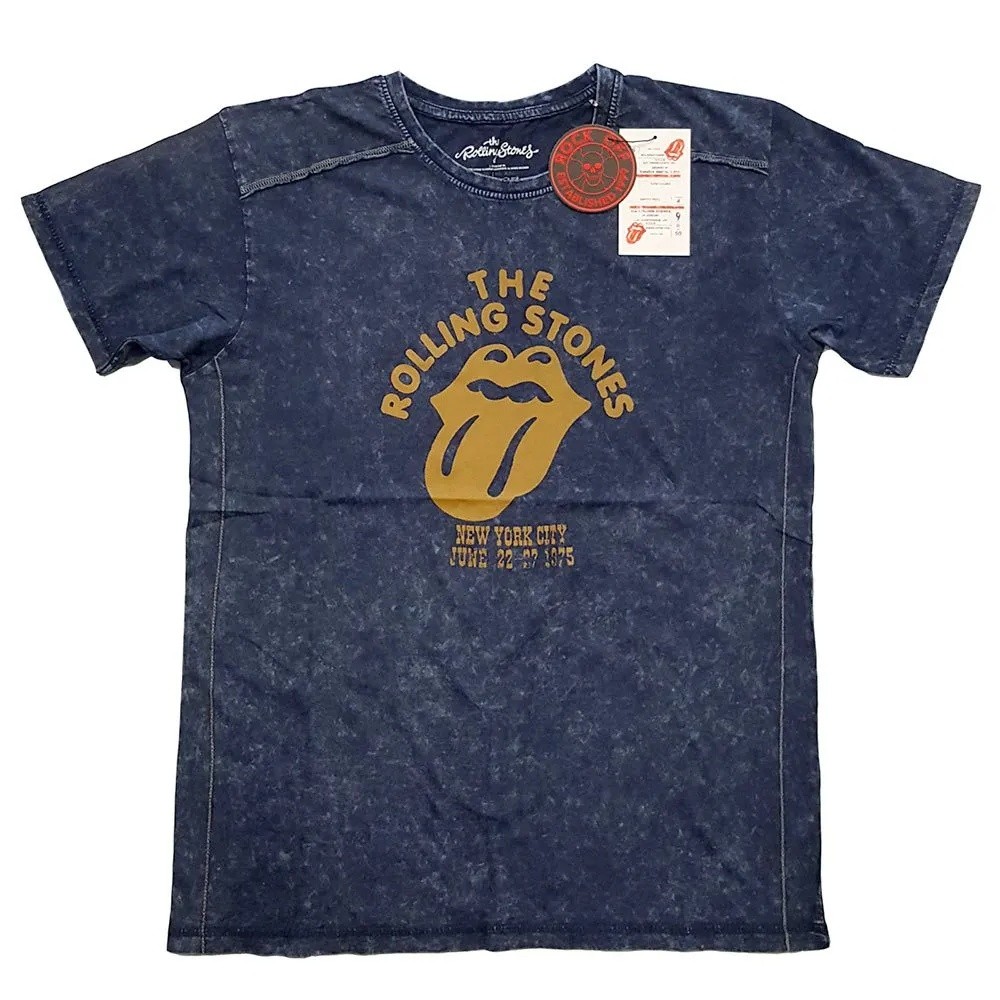 Majica Rolling Stones NYC '75 Snow Wash, Tamnoplava