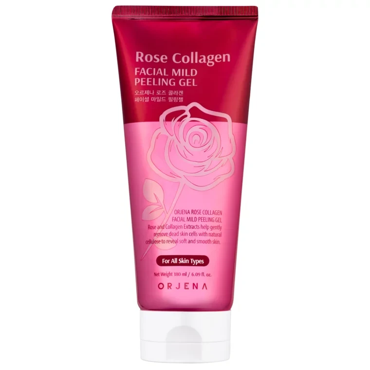Orjena Piling gel za čišćenje lica Ruža i kolagen, 180 ml