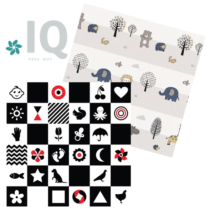 IQ Kontrastna sklopiva podloga s obšivenim ivicama Kontrasti + Žirafko 150x200x1cm