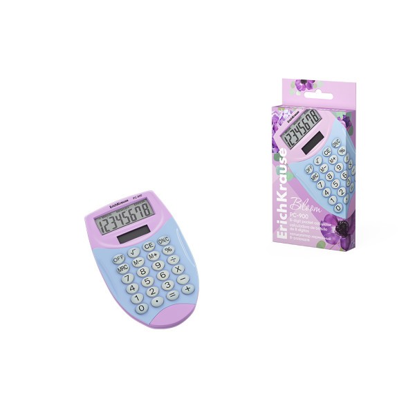 ErichKrause Kalkulator PC-900 Pastel Bloom 62011, Roze-plavi