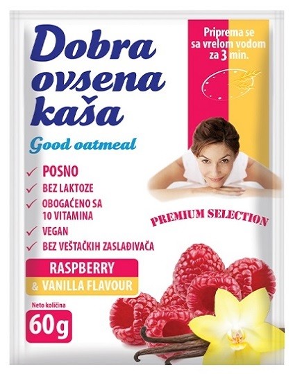 Dobra ovsena kaša Malina i vanila, 60g