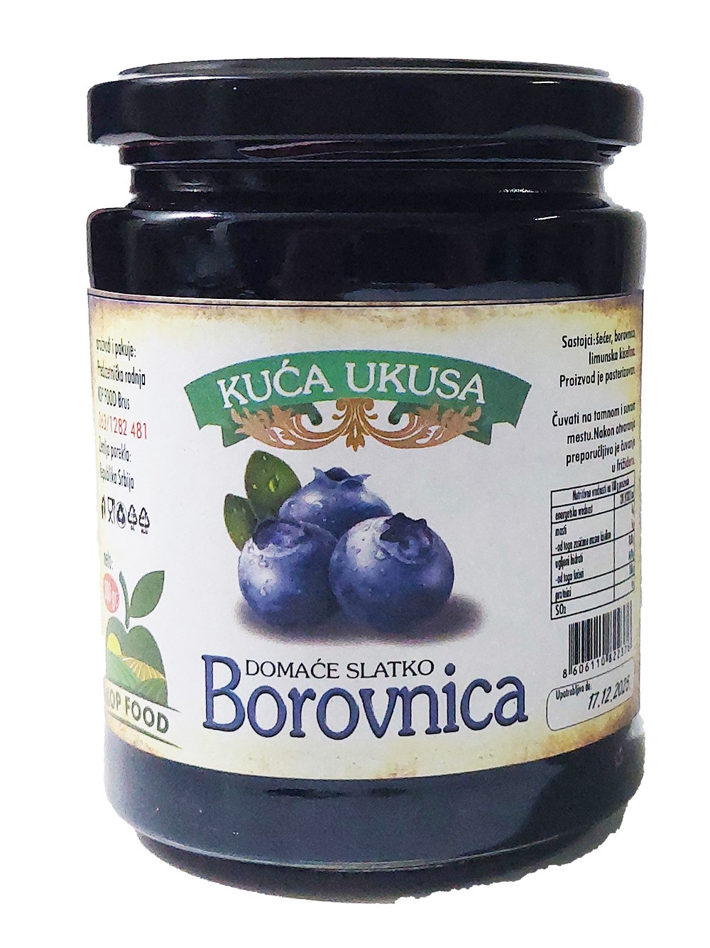 Kuća ukusa Slatko od borovnica, 380g