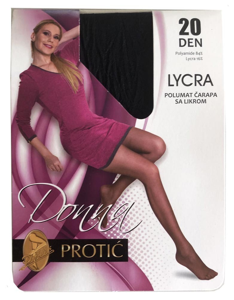 Jugohulahop Ženske hulahopke Donna sa likrom, Crne