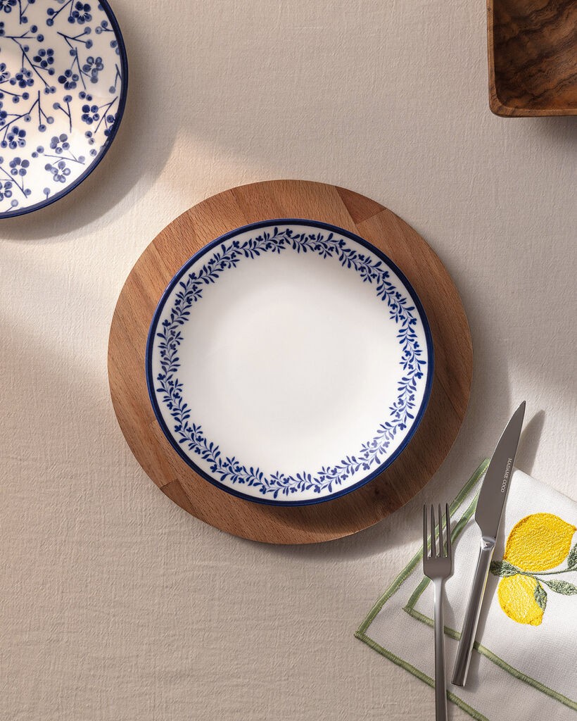 Madame Coco Desertni tanjir Rêve Bleu, 19cm, Belo - plavi