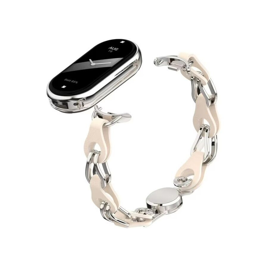 Narukvica za smart watch Xiaomi Mi Band M8/M9, Metalna, Krem