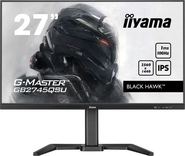 Iiyama Monitor, 27", G-Master GB2745QSU-B2, IPS, 2560x1440, 100Hz, 1ms, HDMI, DP, USB, Zvučnici