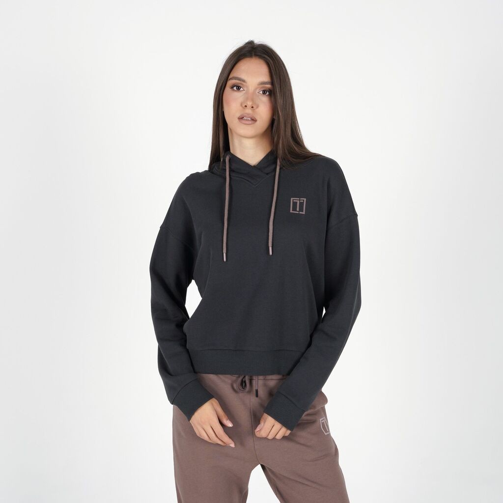 La Terra Ženski duks sa kapuljačom Unica, Crni