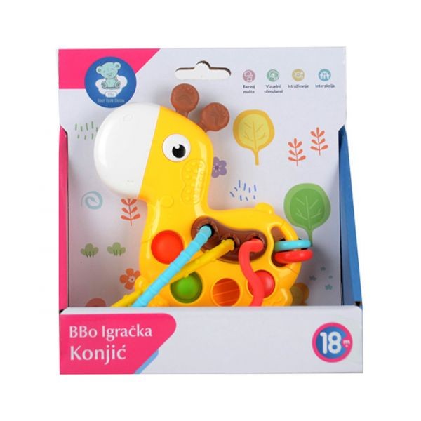 BBO Edukativna igračka za bebe sa aktivnostima Žirafa Lala Le 18m+