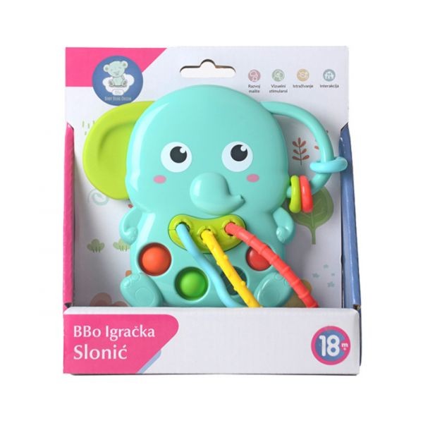 BBO Edukativna igračka za bebe sa aktivnostima Slon Lala Le 18m