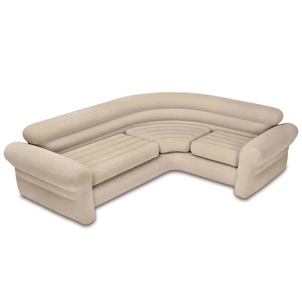 INTEX Ugaona sofa na naduvavanje 257x203x76, Bež