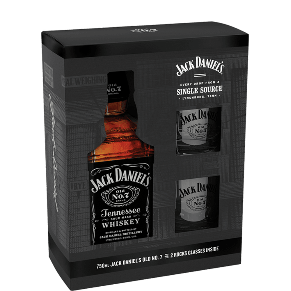 JACK DANIEL'S Viski GIFT pakovanje, 2 čaše, 0.7L
