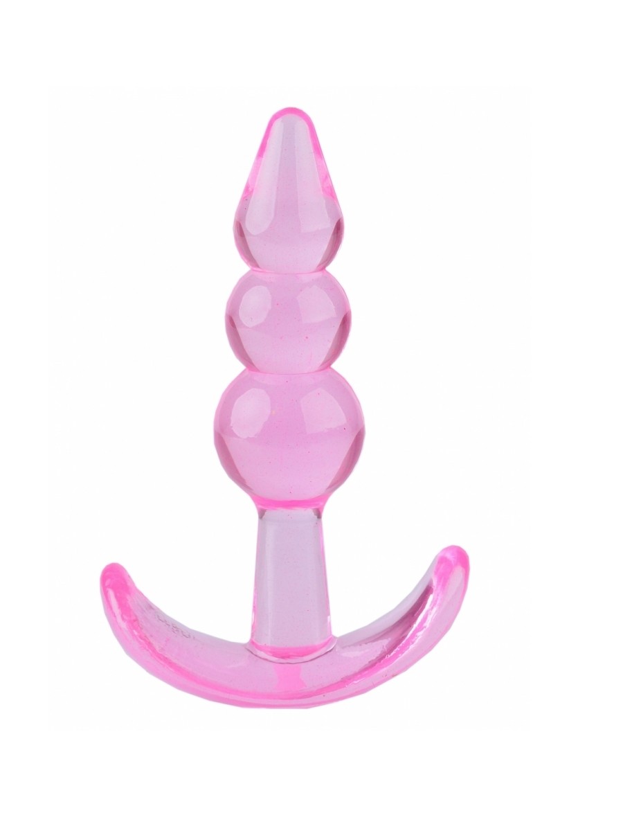 ARGUS TOYS Analna kupa T Plug Beaded, Roze