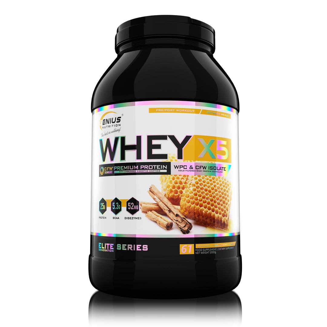 GENIUS NUTRITION Whey Protein X5, Vanila-Med, 2kg