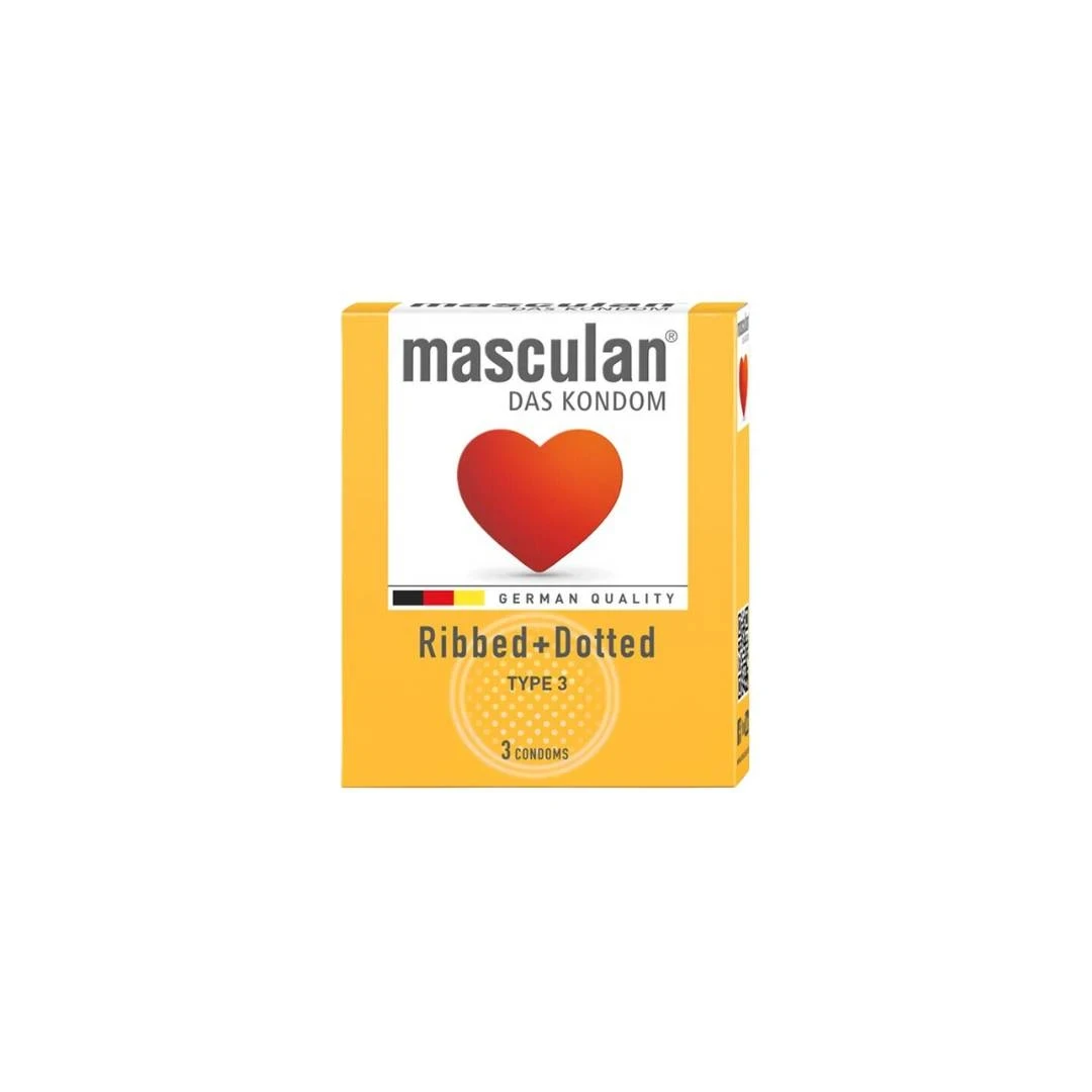 MASCULAN Rebrasti i tačkasti kondomi Type 3, 3 komada