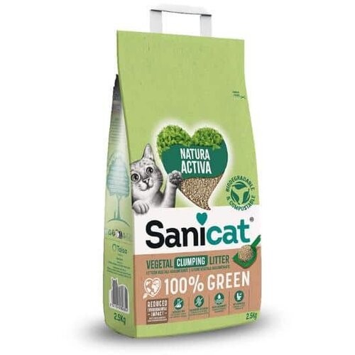 SANICAT Grudvajući biorazgradivi posip za mačke Grudvajući Natura Activa 100% 2.5kg
