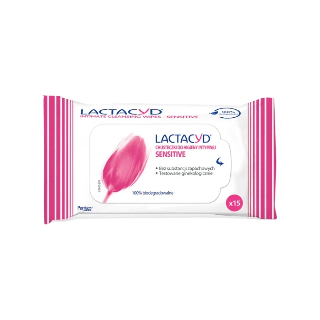 LACTACYD Intimne maramice Sensitive, 15 maramica