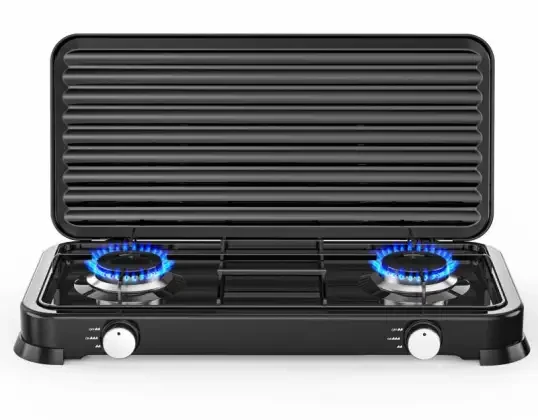 ROSBERG Plinski rešo R51454D2, 2 gorionika, Poklopac, Crni