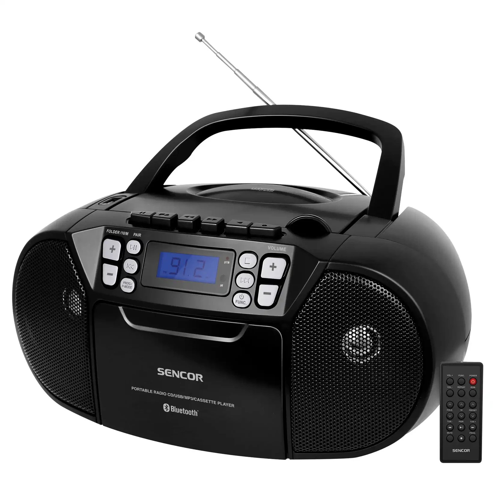 SENCOR Radio CD player SPT, 3907 B CD, BT, MP3, USB, AUX 3,5 mm, Crni