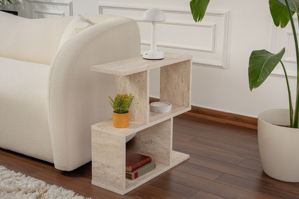 Hanah Home Klub sto Life, 60x60x20 cm, Krem