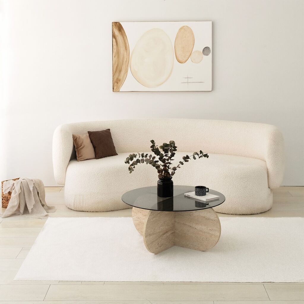 Hanah Home Klub sto Bubble, 75x35 cm, Krem