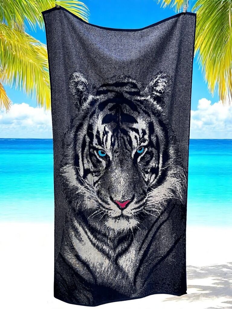 Viktorija Plažni peškir Tiger Gaze, 180x97cm,Šareni