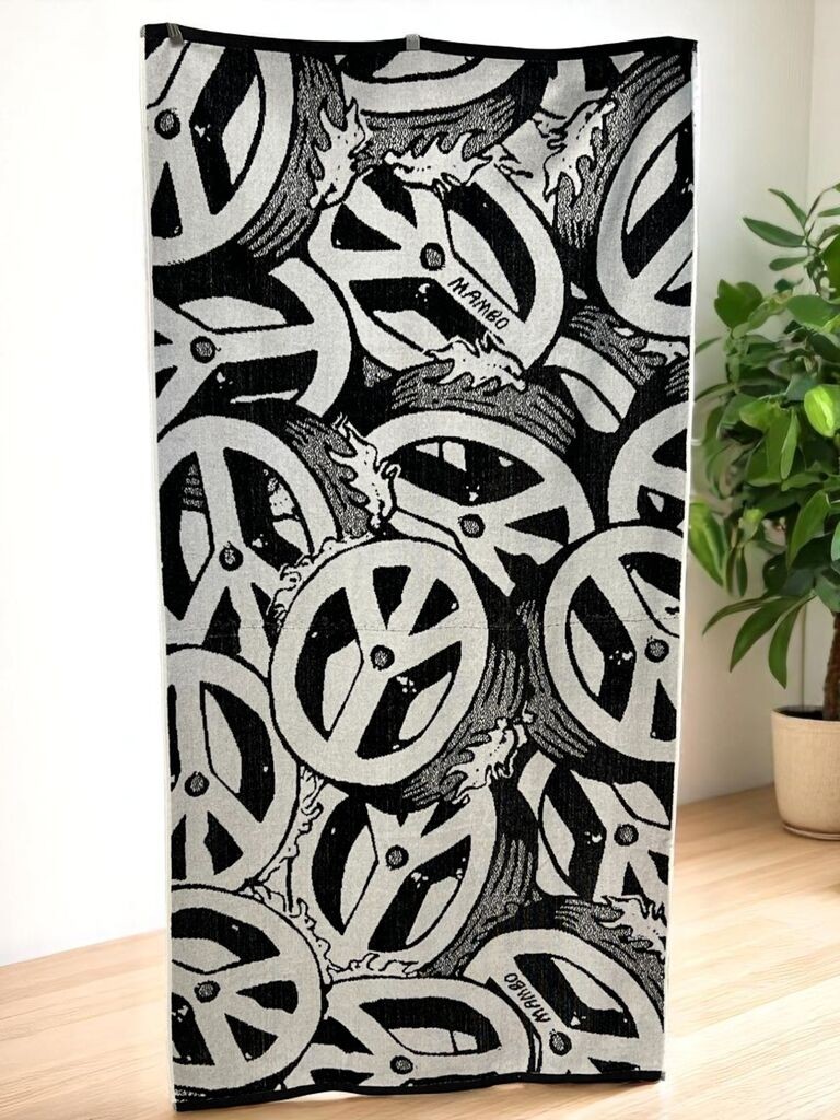 Viktorija Plažni peškir Y, 160x80cm, Crno-beli