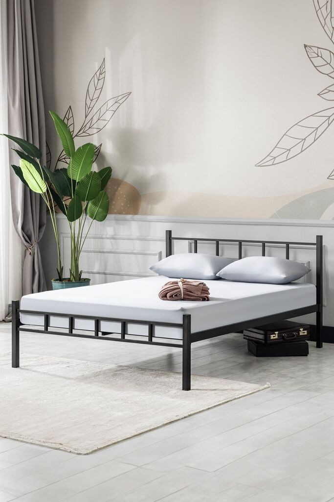 Hanah Home Francuski ležaj K90, 120x95x200 cm, Crni