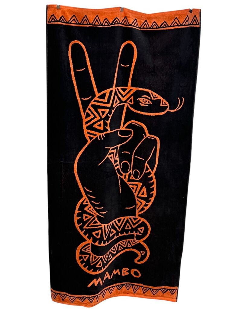 Viktorija Plažni peškir, 160x82cm, Narandžasto-crni