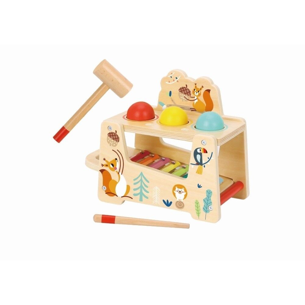 Tooky toys Drveni udari čekić sa metalofonom
