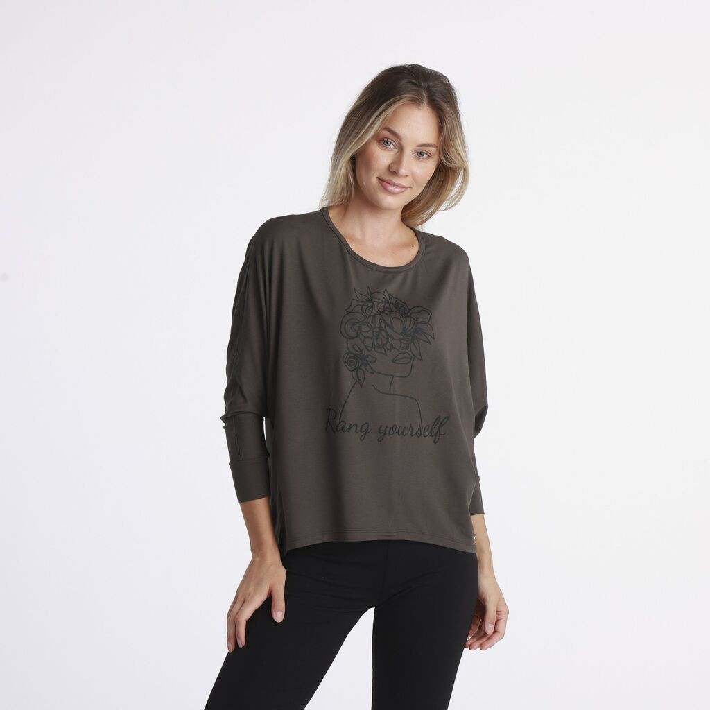 Rang Ženska majica dugih rukava Romi, Maslinasta