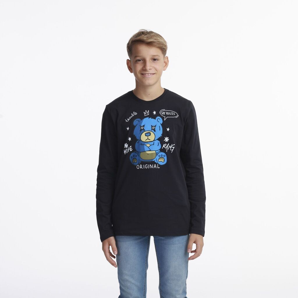 Rang Majica dugih rukava za dečake Dexter, Teget