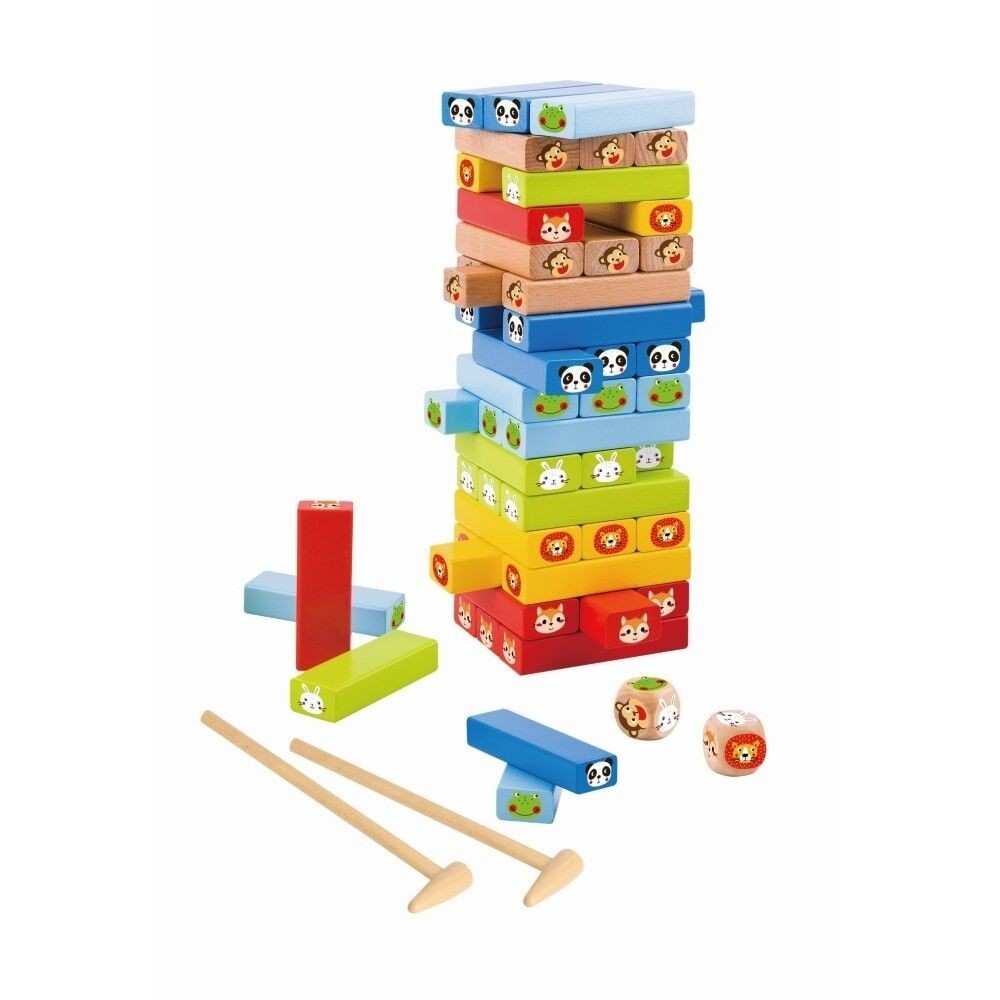 Tooky toys Drvena jenga životinje