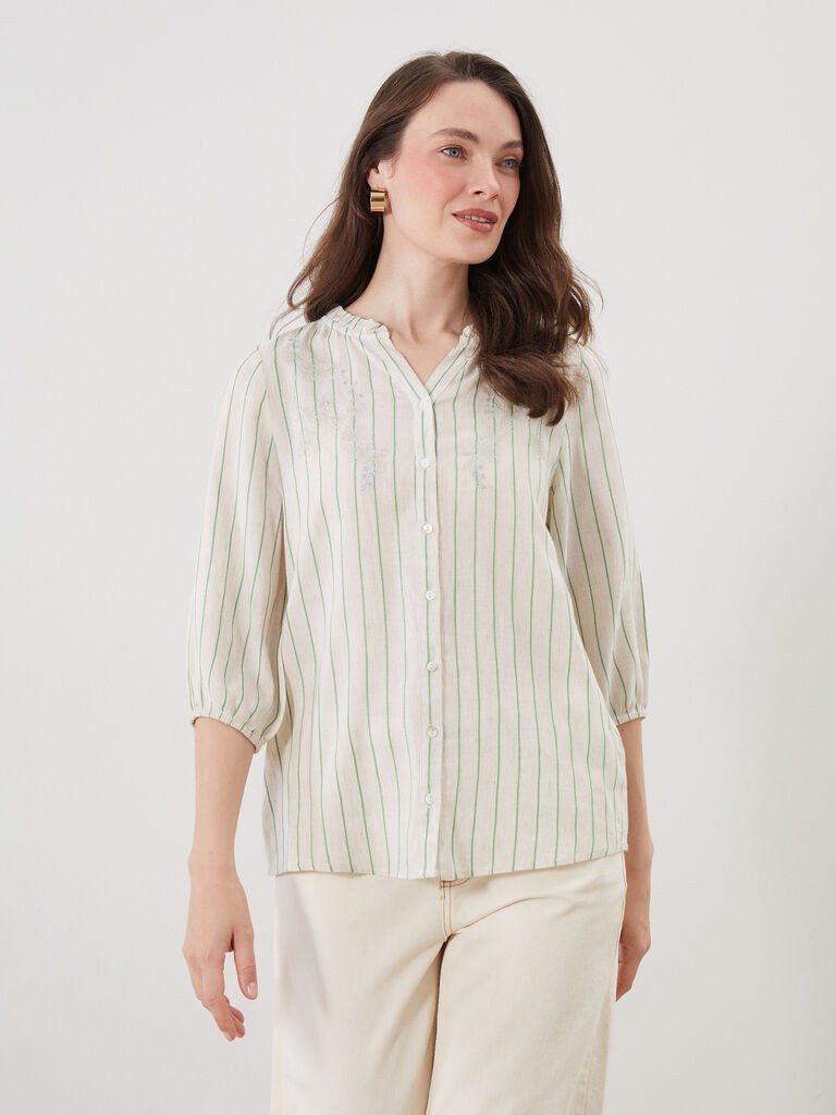 LC Waikiki Ženska košulja W54891Z8-LFT, Regular, Zeleno-bež