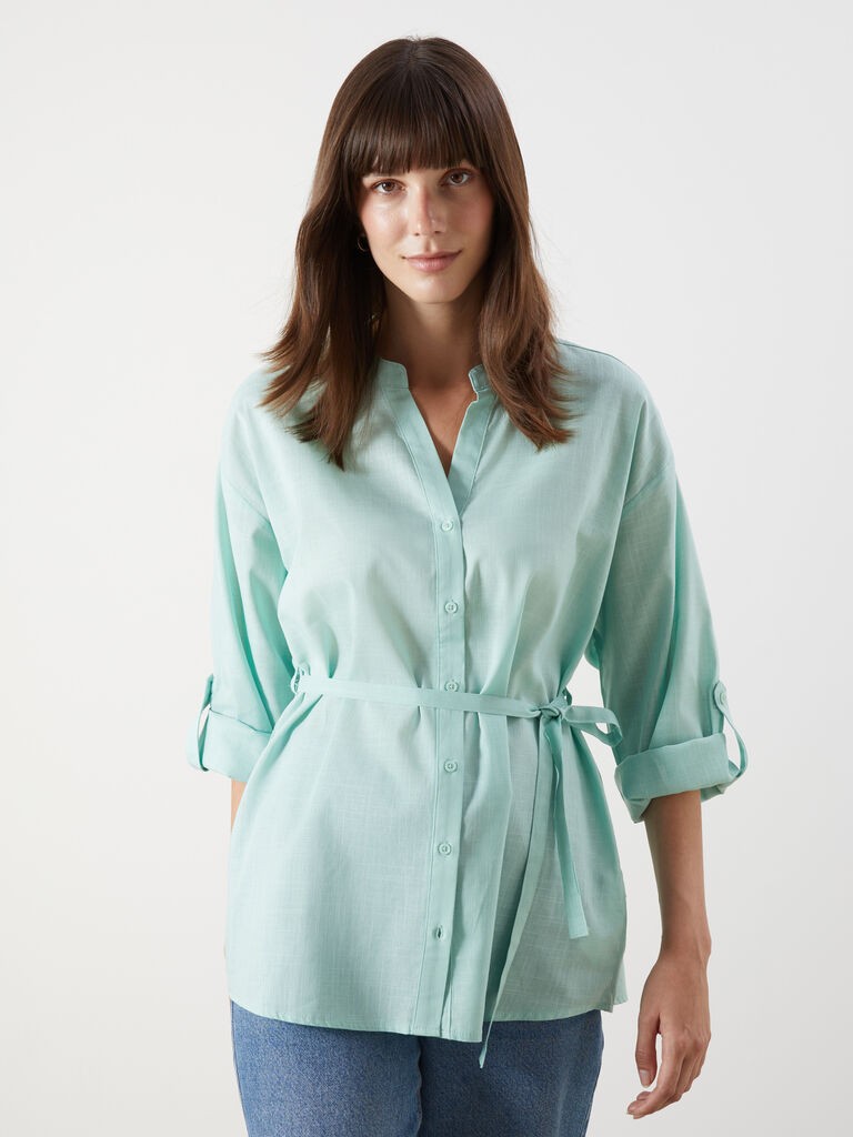 LC Waikiki Ženska košulja W50256Z8-G4G, Oversize, Zelena