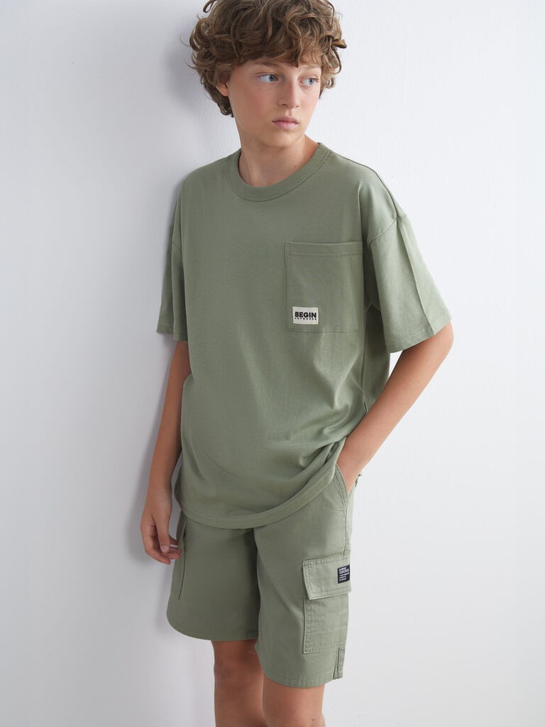 LC Waikiki Majica za dečake kratkih rukava W51428Z4-GUY, Zelena