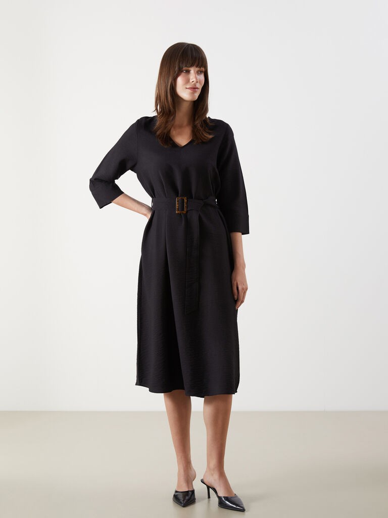 LC Waikiki Ženska haljina W54734Z8-CVL, Crna