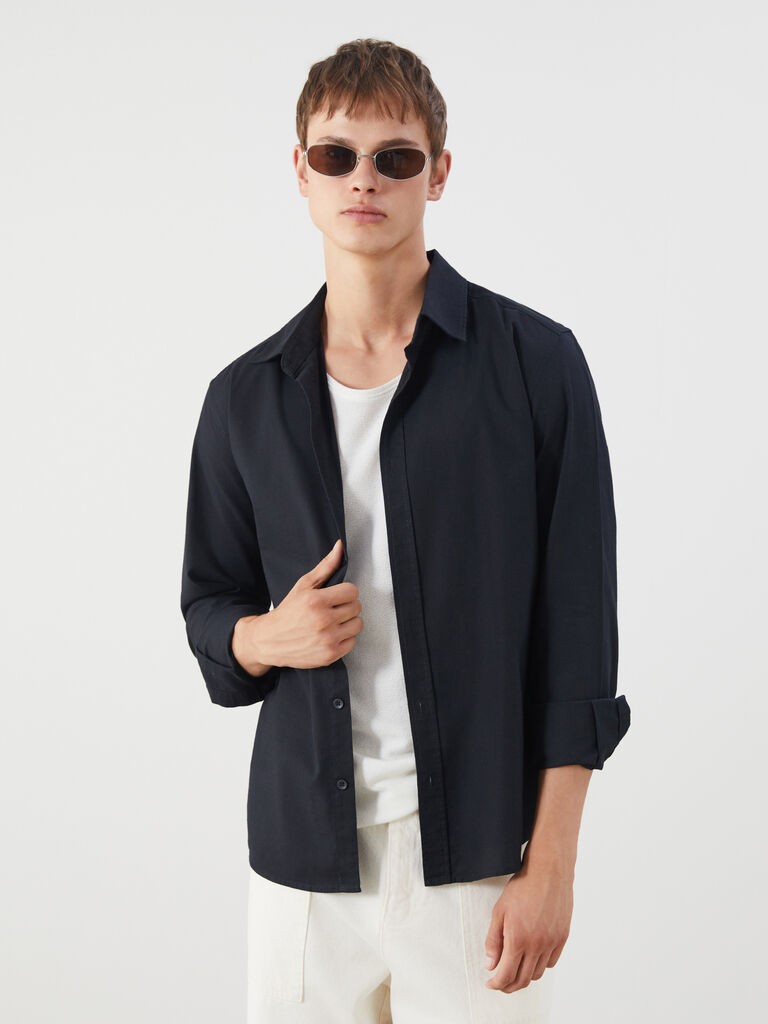 LC Waikiki Muška košulja W50893Z8-RQL, Crna