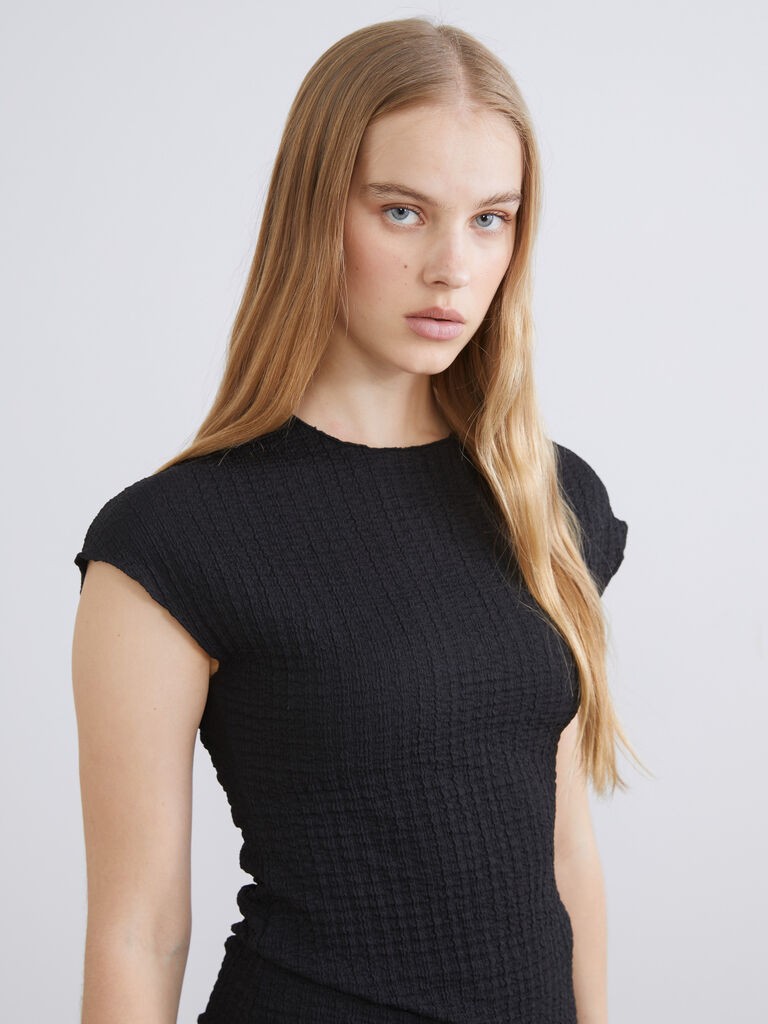 LC Waikiki Ženska majica W5KT70Z8-CVL,  Okrugli izrez,  Crna