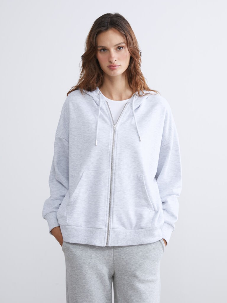 LC Waikiki Ženski duks sa rajsferšlusom W53318Z8-LAL, Sivi