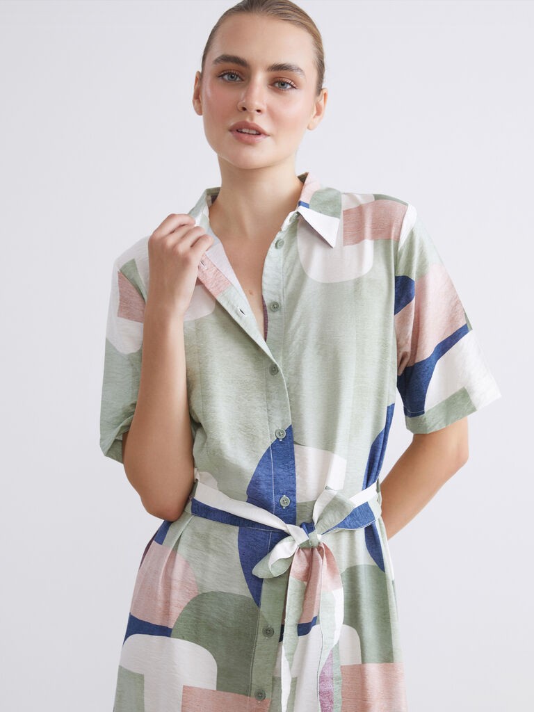 LC Waikiki Ženska midi haljina W57096Z8-LRR, Zelena