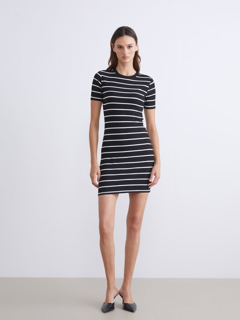 LC Waikiki Ženska haljina W58672Z8-LEG, Mini, Crna