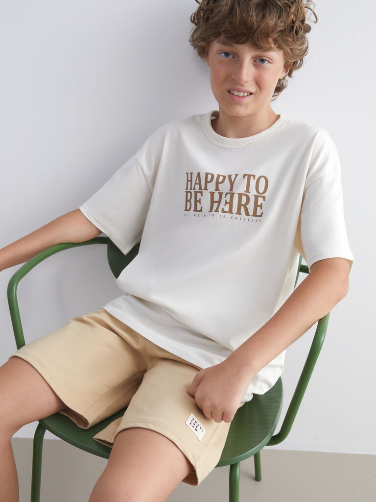 LC Waikiki Majica za dečake kratkih rukava W51425Z4-FRR, Bež