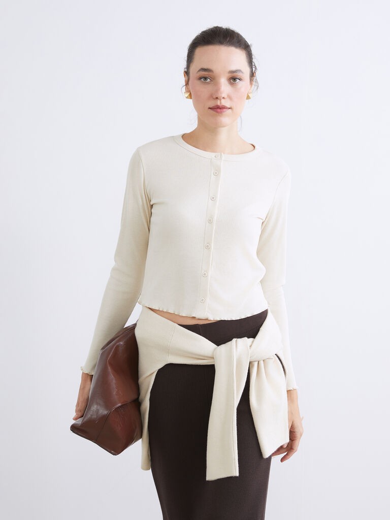 LC Waikiki Ženski kardigan W5KY83Z8-QVM, Regular, Bež