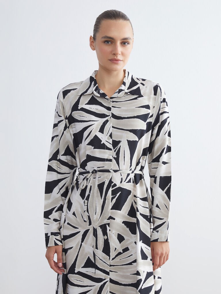 LC Waikiki Ženska maxi haljina W57181Z8-LQJ, Crno-bela