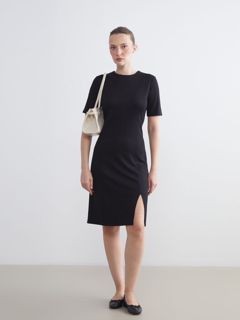 LC Waikiki Ženska haljina W5AQ98Z8-CVL, Midi, Crna