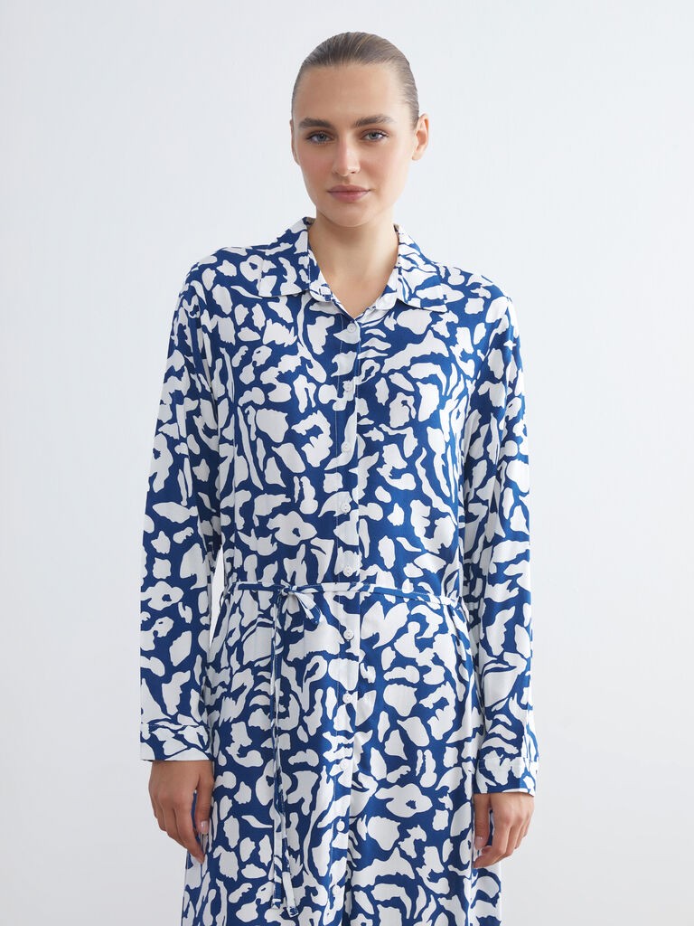 LC Waikiki Ženska maxi haljina W57100Z8-LQQ, Plavo-bela