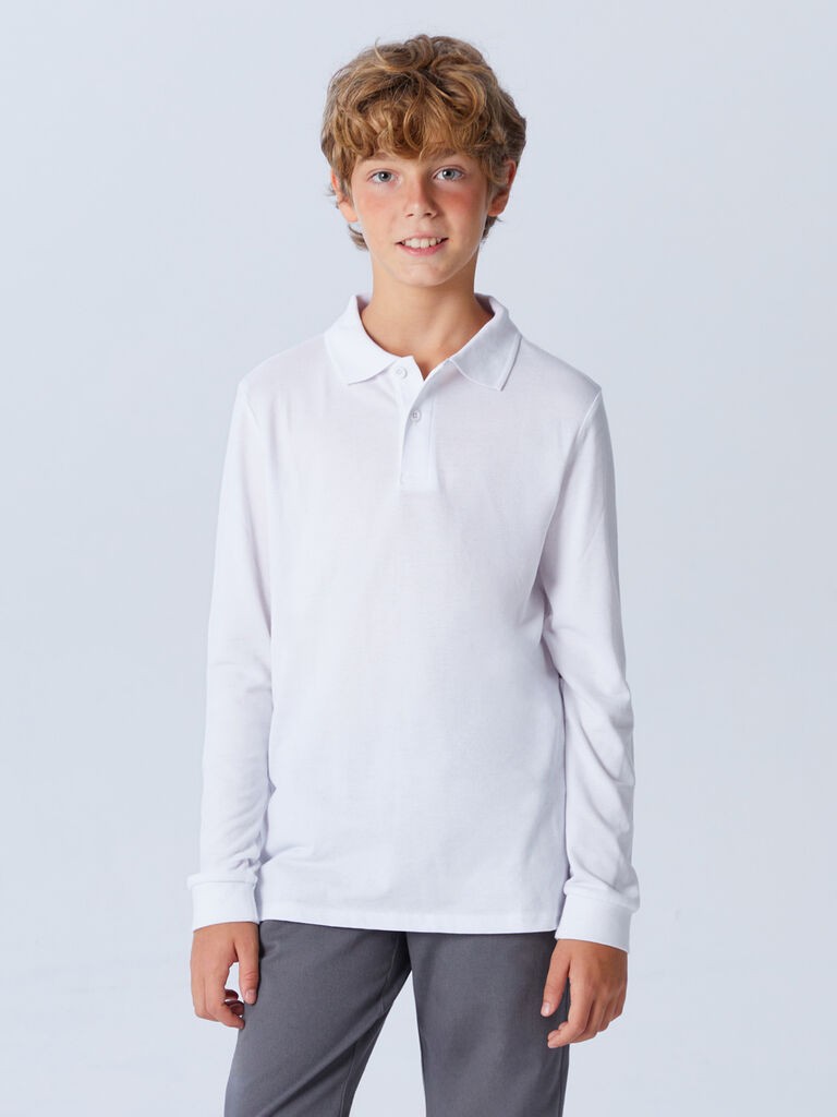 LC Waikiki Majica za dečake dugih rukava W50121Z4-Q6K, Bela