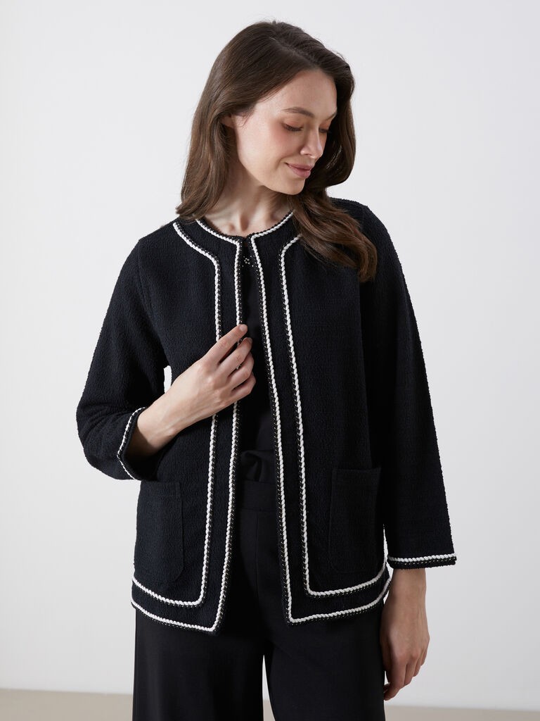 LC Waikiki Ženski kardigan W54694Z8-CVL, Regular, Crna